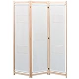 vidaXL Raumteiler Freistehend Klappbar Trennwand Paravent Umkleide Sichtschutz Spanische Wand Raumtrenner Creme 120x170x4cm Stoff 3-TLG