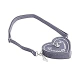 ASVP Shop Ladies Oktoberfest Bag - Heart Costume Bag with Edelweiss, Deer Brooch and Heart floral embroiderry - Beautiful Handbags for The Oktoberfest Dirndl (Silber)