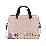 ECHOBU Laptoptasche mit Tiermotiv und Katzenpfoten, 39,6 cm (15,6 Zoll), Computer-Messenger-Business-Handtasche, Aktentasche, Tablet-Hülle für Damen und H