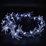 Obubble Solar Lichterkette Aussen Libellenlichter, Libellenlichter wasserdichte rleuchten für Außen, Haus, Garten, Terrasse, Rasen, Dekoration, Beleuchtung