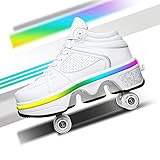 TAOXUE Unisex Kinder Mehrzweckschuhe LED Schuhe 7 Farb Leuchtend Deformation Rollschuhe Jungen Mädchen Schuhe mit Rollen Outdoor Sp