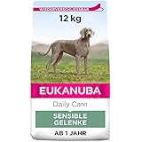 Eukanuba Daily Care Sensitive Joints Hundefutter - Trockenfutter für Hunde mit Gelenkbeschwerden – Spezialfutter geeignet für alle ausgewachsenen Rassen, 12 kg