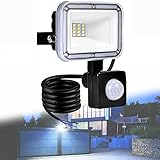 10W/20W/30W/50W/100W LED Strahler mit Bewegungsmelder Außenstrahler, Superhell Fluter Flutlicht Außen Scheinwerfer, IP65 Wasserdicht, Aussenleuchte für Garten, Innenhöfe, Garage, Haus, Hotel,10W