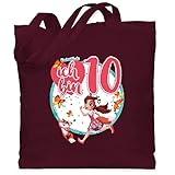 Shirtracer Enchantimals Tasche - Ich bin 10 - Felicity Fox & Flick - Unisize - Bordeauxrot - WM101 - WM101 - Stoffbeutel aus Baumwolle Jutebeutel lange Henk