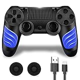 PS4 Controller, Controller Für PS4, Kabelloser Controller mit Dual Vibration, Stereo Kopfhöreranschluss, Touchpad, Sechs Achsen Bewegungssteuerung, kompatibel mit PS4/Slim/Pro-Konsole (Black)