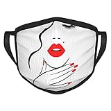 Rote Lippen, bequeme und wiederverwendbare Masken mit schwarzen Kanten für Erw