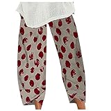 Cerlemi Damen Hosen Baumwolle Jogger Freizeithose Casual High Waist Print Pants Yogahosen Jogginghosen Yogahosen Jogginghosen Taille Weites Lose Lange Gerade Hosen Streetw