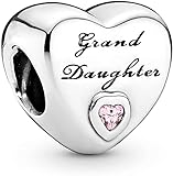 Annmors Granddaughter Familie Charm Armband für Frauen 925 Sterling Silber Herz Zirkonia Perle für Halskette…