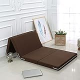 KCCCC Dreifach Klappbare Matratze Multifunktions-Reisebett Matratze Faltmatratze Platzsparend Futon Schlafsofa for Gäste oder Bodenmatte für Gästematratze (Color : Dark Brown, Größe : 80x190x5cm)