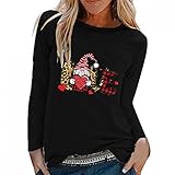 GFGHH Damen Sweatshirt- Damen Longshirt - Langarm Pullover -Damen Oberteil Rundhals Langarmshirts - Elegante Shirt Spaß beim Drucken Bluse Tunika Tops Valentinstag Freizeit Baseball T-S