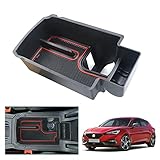 GAFAT 2020-2022 Seat Leon MK4 /C*UPR-a Formentor Armlehne Organizer, Neu 2020 Seat Leon KL FR ST Mittelkonsole Aufbewahrungsbox Tray Mittelarmlehne Handschuhfach (Rot)