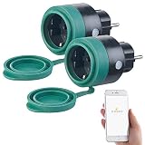 Luminea Home Control WLAN Steckdose außen: 2er-Set Outdoor-WLAN-Steckdosen f. Alexa, Siri & Google Assistant, 16A (WLAN Steckdose Out)