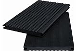 WPC Massivdiele WoodoKosXXL 20 x 200 mm, 4 m lang, anthrazit geriffelt/glatt, beidseitig begehb
