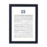 13. Geburtstag Junge Teenager Geschenk mit Rahmen Geschenkidee Geburtstagsgeschenk A4