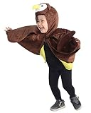 Eulen-Kostüm, An79 Gr. 74-98, als Umhang für Klein-Kinder und Babies, Eulen-Kostüme Fasching Karneval Fasnacht, Karnevalskostüme, Kinder-Faschingskostüme, Geburtstags-Geschenk Weihnachts-Geschenk