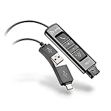 Poly – Digitaler USB-A- und USB-C-Adapter DA85 (Plantronics) – Kompatibel mit Poly Quick Disconnect-Headsets (QD) für Callcenter und mit den Callcenter-Plattformen Avaya, Genesys und C