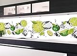 KLINOO Küchenrückwand aus Folie in Limettenoptik als Spritzschutz - zuschneidbar und erweiterbar - 136cm x 48cm (Limette)