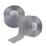 Zhongtou 2 Stück Dichtband Selbstklebend Wasserdichtes Klebeband Grau PVC 22 mm x 3,2 m Dichtungsband für Küchenarbeitsplatte Badezimmer T