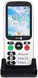 Doro 780X IUP Handy 4G für ältere Menschen und Sonne mit einfacher Tastatur, GPS, Fallalarm und Ladestation [italienische Version] (weiß)