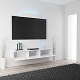 Tronitechnik TV-Lowboard hängend inkl. LED-Beleuchtung Hochglanz weiß 160 cm x 38,5 cm x 26