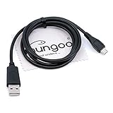 USB Sync-Kabel, Ladekabel, Datenkabel 1m schwarz für TOLINO Vision 4 HD, Page, Vision 3 HD, Shine 2 HD, Vision 2, Vision und Epos E-Book-Reader mit mungoo Displayp