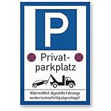 Komma Security Privatparkplatz - Parkverbot 20 x 30 cm Hinweisschild Verbotsschild Parkplatzschild Privat Parkplatz - Warnung Autos Fahrzeuge Warnschild - Parkplatz F