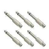 VCE 6 Stück Audio Adapter 6,35 mm Klinkenstecker auf Chinch Buchse Mono 6,3mm Klinke Stecker auf Cinch Buchse Kupplung 6,35 Klinke auf Cinch Adap