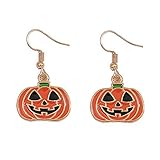 APCHY Halloween-Kürbis-Ohrring Haken, Kreativer Teufel-Kürbis-Smiley-Ohrringe Accessoires, Persönlichkeit Lustige Legierung Tropfohrringe Für Geburtstagsgeschenk,Orang