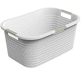 Rotho Country Wäschekorb, Weiss, 40l, (58 x 38,9 x 25,1 cm)