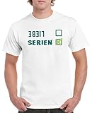 Comedy Shirts - Liebe Nein, Serien ja - Herren T-Shirt - Weiss/Türkis-Hellgrün Gr. S