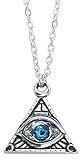 Alchemy Gothic Eye of Providence Pendant Frauen Halskette silberfarben Hartzinn G