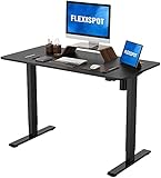 Flexispot EG1 Höhenverstellbarer Schreibtisch Elektrisch 2-Fach-Teleskop mit Tischplatte (Schwarz, 100 x 60 cm)