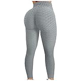 Damen Push Up Sport Leggings Booty Lifting Scrunch Butt Leggings Slim Fit Geraffter Po High Waist Sporthose Trainingshose Sexy Anti Cellulite Kompression Ruched Fitness-Hose für Yoga Workout Gy