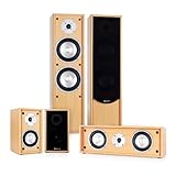 Auna Linie-300-BH 5.0 Heimkino Soundsystem Lautsprecher Set (265W RMS, 2 Standlautsprecher, 2 Regallautsprecherr, 1 Centerbox) b