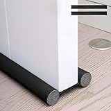 N/T Zugluftstopper zuschneidbar 96 cm Zugluftstop Luftzugstopper Türbodendoppeldichtung Türisolierung Windstopper Durchzug Zuglufstopper (1 Satz, Schwarz)