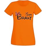 Shirt-Panda JGA T-Shirt Damen Team Braut Maus · Junggesellinnenabschied T Shirt · Viele Farben · Größen XS - XXL Orange - Team Braut M