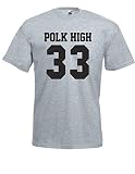T-Shirt - Polk High I AL Bundy I 33 I No Maam I Schrecklich Nette Familie (Grau, XXL)