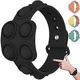 LORESJOY Anti Stress Spielzeug,Stress Relief Hand Toy,Wearable Push Bubble Sensory Fidget Hand Finger Presse Silikon Armband Spielzeug Zappelspielzeug für Kinder Erwachsene Anti-Angst (Black)