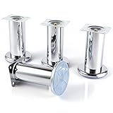 SurePromise One Stop Solution for Sourcing 4x Möbelfuß Möbelfüße Chrom Poliert 60/80/100/120/150mm, Ø 45mm Sockelfuß Schrankfuß Tischfuß Sofafuß (Höhe 120mm)