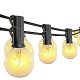 10M Lichterkette Außen Glühbirnen,30+3 Birnen G40 Vintage Edison Lampen, Indoor/Outdoor Lichterketten für Garten Balkon Party, Warmweiß [Energieklasse A++]