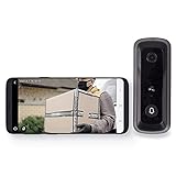 Silvergear Smart Home Video Türklingel mit App, Bewegungsmelder, Gegensprechanlage, Funk Verbindung, 1080P Full HD, Nachtsicht, Schw