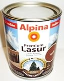 ALPINA Premium Lasur, 750 ml, Holz Dickschichtlasur außen, Weiß