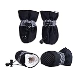 QOXEFPJZ pfotenschutz Hund 4 Teile/Satz wasserdicht Winter warme Hund Hund Schuhe rutschfeste Regen Schnee Stiefel dick for kleine Katzen welpen Chihuahua socken B