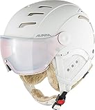 ALPINA Unisex - Erwachsene, JUMP 2.0 QV Skihelm, white-prosecco matt, 55-58