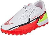 Nike Unisex Phantom GT2 Academy TF Soccer Shoe, White/Bright Crimson-Volt-Black, 42.5 EU