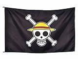 CosplayStudio One Piece Flagge mit Jolly Roger | Fahne der Strohhutbande von Monkey D. Ruffy | 97x64