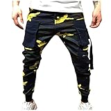 WENZHOU Herren Cargo Hose Baumwolle Outdoor Hose Männer Sommer Unifarben Hose Combat Tactical Hose mit vielen Taschen Ranger Hose Arbeitshose Cargo Chino Jeans H