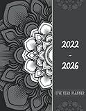 2022-2026 Five Year Planner: Half Mandala Black Cover ꟾ 5 Year Planner| 5 Year Monthly Planner| 60 Months Calendar Schedule Organizer Agenda| Business ... or Management Working Time and Holiday