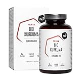 Bio Kurkuma Kapseln 200 Stück - hochdosierte vegane Curcuma Kapseln - Curcumin mit 95% Piperin aus schwarzem Pfeffer Extrakt - 2 Monatspackung - in Deutschland Laborgeprüft - von nu3
