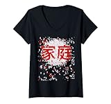 Damen CHINESISCHES SYMBOL FÜR FAMILIE, CHINESISCHE ZEICHEN, HANZY T-Shirt mit V